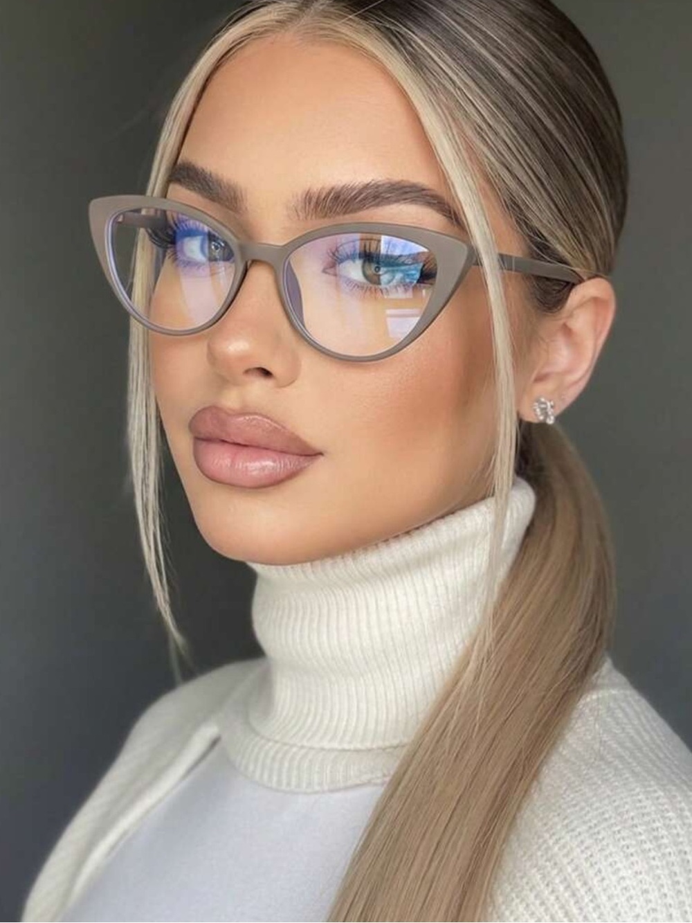 1 Pair Square Large Frame Stylish Unisex Glasses, Suitable For Computer